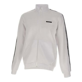 Emporio Armani Zip-throughs, male, White, Size: XL Train Logo Series Zip Sweatshirt