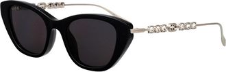 Gucci Cat Eye Zonnebril - unisex - Zonnebrillen - Zwart - 50 MM - Accessoires