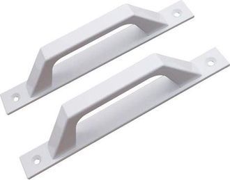 OEM Maniglie Per Porte In Lega Di Alluminio Per Cucina E Bagno - Montaggio Su Vetro O Plastica - Colore Bianco - Set Da 2