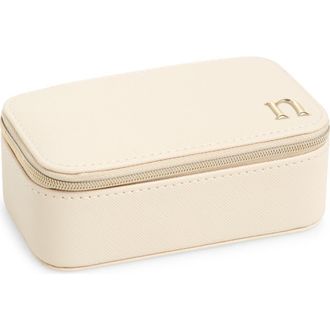 Nordstrom Initial Rectangular Jewelry Box in N- Cream- Gold at Nordstrom Rack