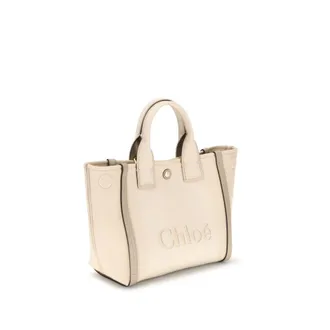 Chlo&eacute; Womens Carry Tote Beige Cotton
