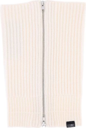 Maison Margiela Cream Zip Wool-Blend Scarf