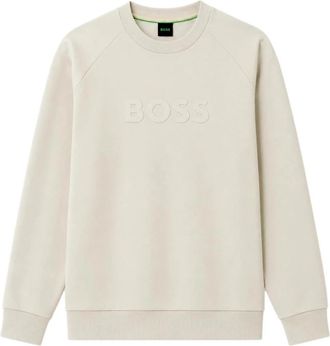 HUGO BOSS Salbo Sweatshirt - Heren - Sweatshirts - Beige - L - Katoen - Hoodies & sweatvesten