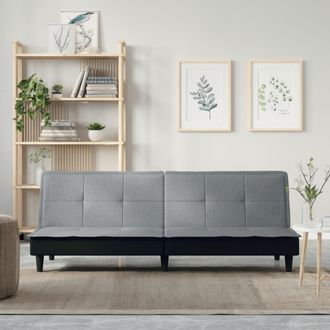 vidaXL Sof&aacute; Cama Tela Gris Claro Vidaxl