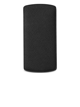 Smythson Panama leather glasses case - unisex - Calf Leather - One Size - Black