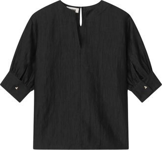Áeron Blusa in popeline - Nero