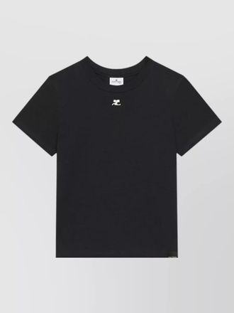 Courr&egrave;ges logo cotton skirt crew neck design