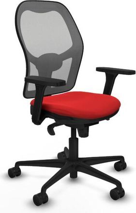 Piqueras y Crespo Piqueras Y Crespo - Jorquera Sincro Malla Gris Similpiel Rojo Brazos 3d Base Nailon Ruedas 65mm Nailon