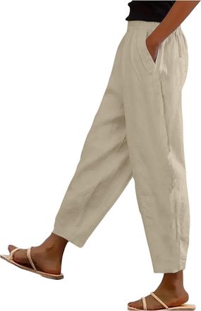 Generic WomenS Pocket Drawstring Elastic Waist Shorts - Womens Trousers Casual Cotton Linen Pants - Summerpants Haremtrousers With Pockets Joggers Baggy Casua