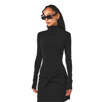 Off-white Dames/Dames Twist Midi Dress (Zwart)