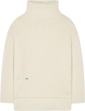 Alanui logo-plaque cashmere-silk blend jumper - women - Cashmere/Silk - S - White