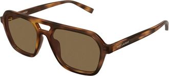 Saint Laurent SL 905 Zonnebril - Heren - Zonnebrillen - Bruin - 57 MM - Accessoires