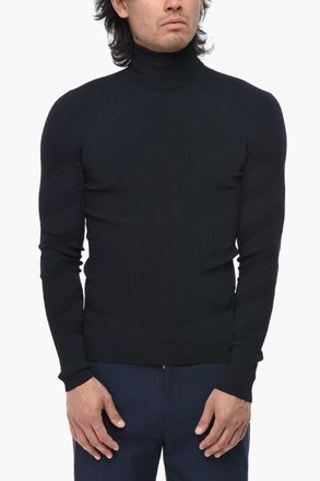 Off-white Maglia a Collo Alto DIAGS KNIT in Tessuto Stretch Off-White