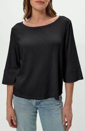 Michael Stars Rosalynn Boat Neck Knit Top in Black at Nordstrom, Size X-Small
