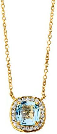 Syna Cushion Diamond Necklace in Blue Topaz at Nordstrom