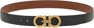 Ferragamo Double Adjus Belt - Heren - Riemen - Zwart - 115 CM - Leer - Accessoires