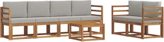 vidaXL Conjunto De Sof&aacute;s De Exterior 7 Uds. Gris Natural Y Claro Vidaxl