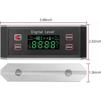 OEM Inclin&oacute;metro, Detector De &Aacute;ngulo Impermeable Ip54, Transportador De Nivel Digital Con Base Magn&eacute;tica En V / 4 &times; 90&deg; Para Las Industrias Automotriz, De