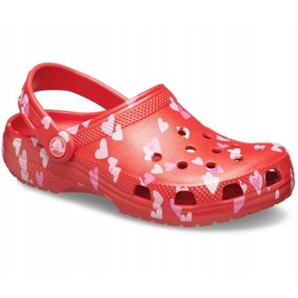OEM Zuecos Crocs Classic Vday Para Ni&ntilde;os T 209755 C7 I Eu 2324 Rojo Cereza