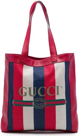 Gucci Pre-owned Gucci Canvas Baiadera Striped Tote Unisex Z2NEZM8DC1AEGZBH