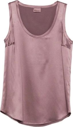 Brunello Cucinelli Stretch Zijde Satijn Camisole - Dames - Tops zonder mouwen - Bruin - S - Satijn - Tops