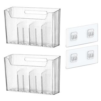 OEM Caja De Almacenamiento De Pared Para Puerta De Armario De Cocina, 2 Unidades, Sin Necesidad De Taladrar, Con Membrana De Pl&aacute;stico, Soporte Interior, E