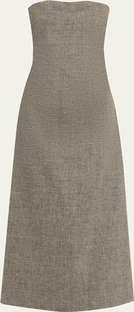 The Row Dolcira Strapless Linen-Blend Dress