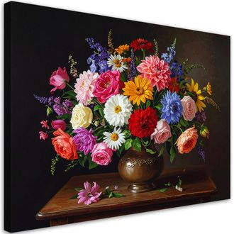Feeby Impresi&oacute;n De Imagen, Naturaleza Muerta Con Ramo De Flores En Un Jarr&oacute;n, 120x80