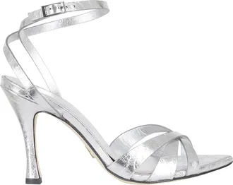 Giampaolo Viozzi Silver Delicate Ankle Strap Leather Sandals