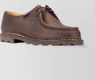 Paraboot almond toe brogues with ridged rubber sole