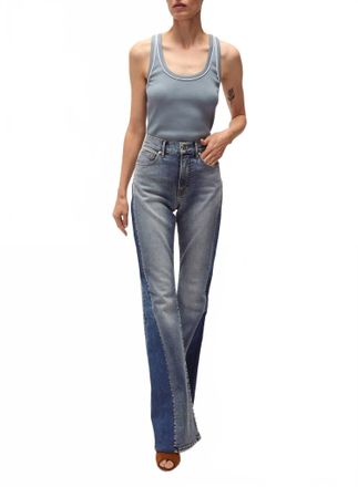 Veronica Beard Beverly High Rise Skinny Flare Jeans In Ripple Dust
