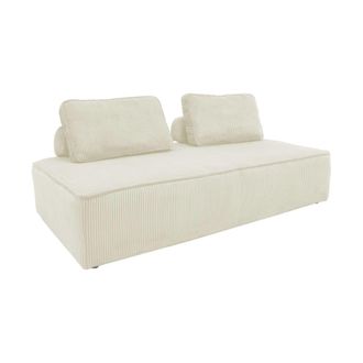 Sweeek Sof&aacute; modular de pana, 2 plazas, crema