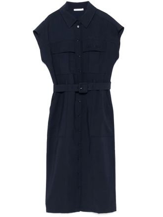 Patrizia Pepe long shirt dress - women - Polyester/Viscose - 38 - Blue