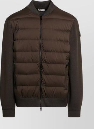 Moncler knit sleeves bomber style cardigan