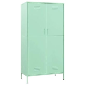 Berkfield Home Wardrobe Mint 90x50x180 cm Steel in Green | Size: 90 x 50 x 180 cm