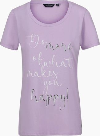 Regatta Womens Scoop Neck Lettering Regular Fit T-Shirt - Purple - Size: 10