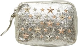 Jimmy Choo London Silver Leather Pouch (Pre-Owned)
