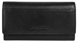 Bugatti Geldb&ouml;rse BUGATTI, Damen, schwarz, Leder, leicht gl&auml;nzend, unifarben, Kleinlederwaren Geldb&ouml;rse, echt Leder