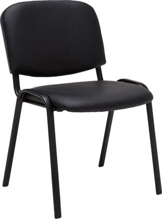 Clp Silla con patas de metal y asiento en Simil cuero Negro