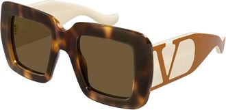 Valentino Vg0056S Zonnebril - unisex - Accessoires - Bruin - Maat: 51 MM Nylon