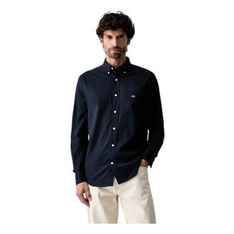 GANT Klassiek Regular Poplin Overhemd - Heren - Overhemden - Blauw - Maat: S Katoen