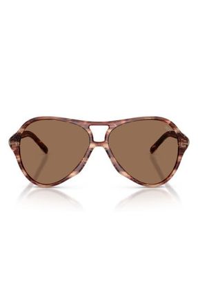 Diesel 57mm Pilot Sunglasses in Striated Brown /Dark Brown at Nordstrom