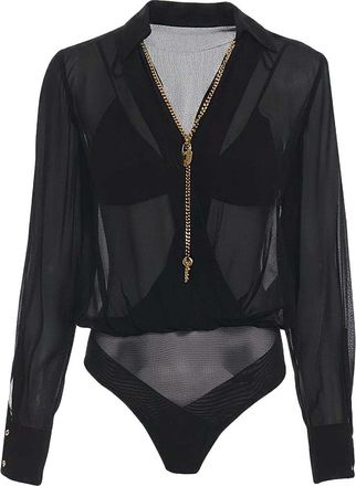 Elisabetta Franchi Black Georgette Fabric