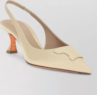 Santoni leather slingback mules