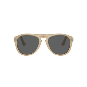 Persol 0po0649 Translucent Beige Acetate Sunglasses with Rounded Shape