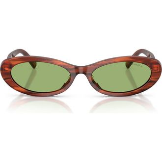 Tiffany & Co. 56mm Oval Sunglasses in Ruby Striped Havana /Green at Nordstrom