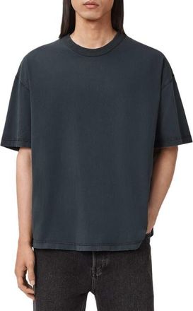 AllSaints Cole Oversize Cotton T-Shirt in Washed Black at Nordstrom, Size X-Small