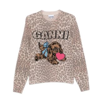 Ganni Truien & Vesten, Dames, Bruin, XS, Wol, Puppy Wool Sweater