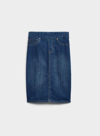 Contemporaine Womens Stretch denim slim-fit skirt