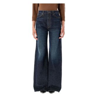 Khaite Wide Jeans, female, Blue, Size: W26 High Waist Wide Leg Blue Jeans